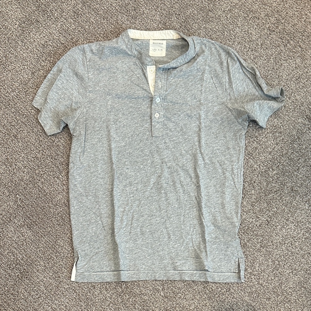 Billy Reid Light Gray Polo Shirt